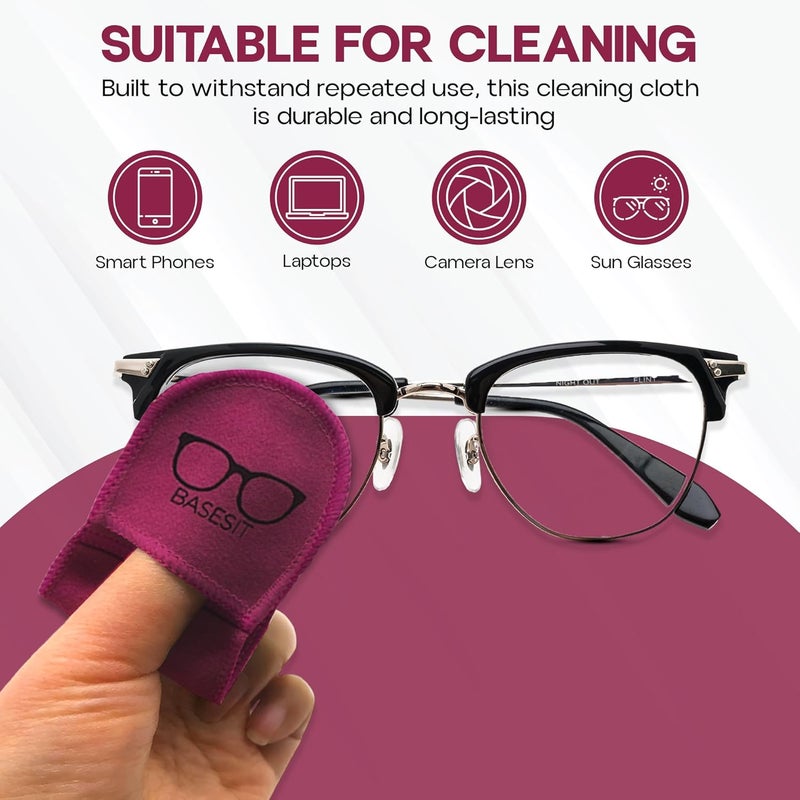 Basesit Eyeglass Cleaning Cloth, 4 Pack, Eyeglass Cleaning Wipes, Lens Wipes for Eyeglasses, Eye Glasses Cleaner Wipes, Eye Glass Clean Cloths, Eye Glasses Cleaner Cloth (Rose/Green) - Image 4